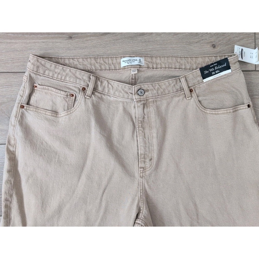 Abercrombie Fitch Jeans 35 Size 20 Short‎ Curve Love High Rise 90's Relaxed NWT